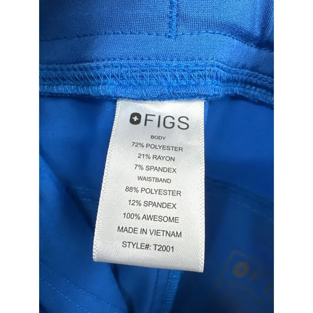 FIGS Axim Cargo Scrub Pants for Men Blue Size large 7 pockets